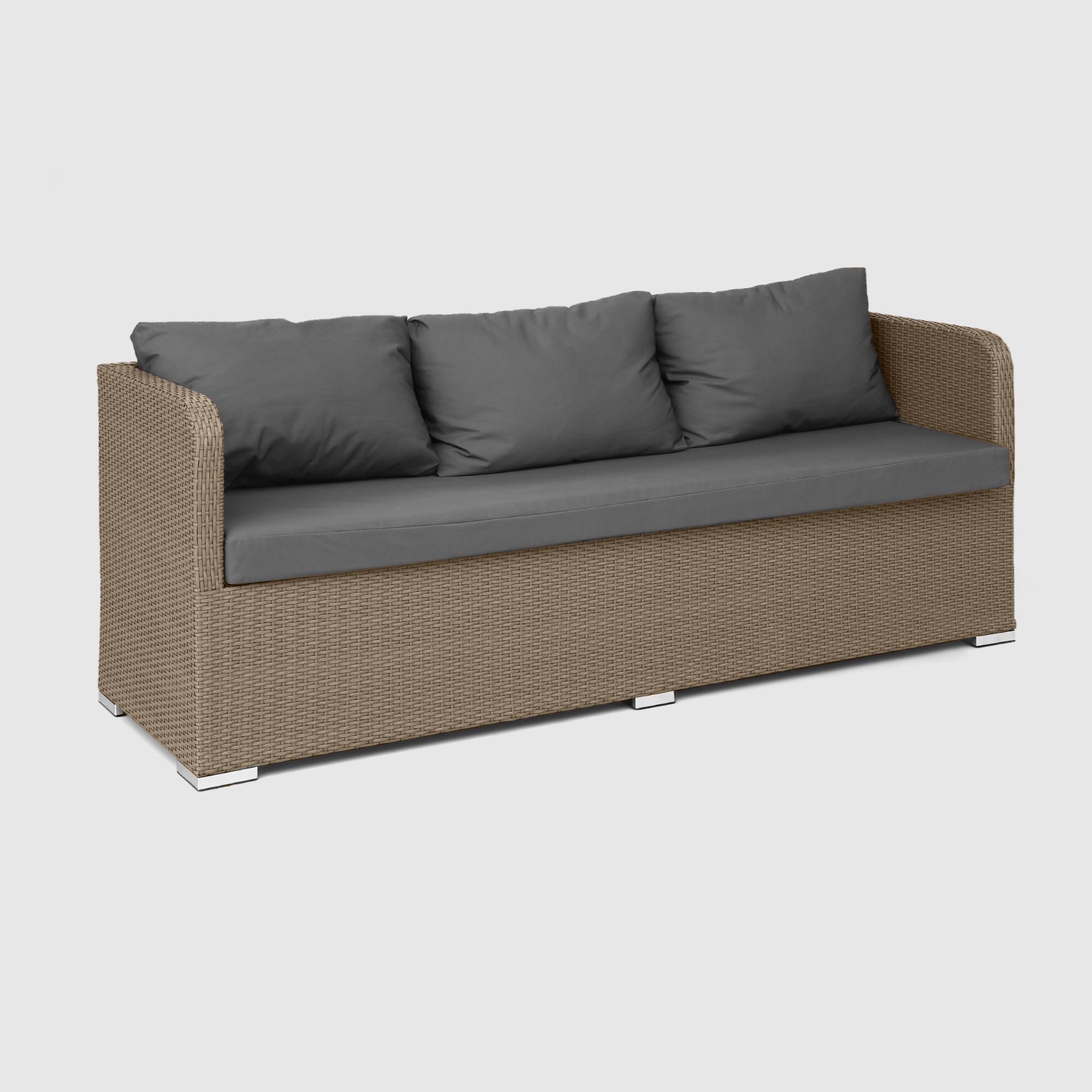 Комплект мебели NS Rattan LWS 21 коричневый с серым 3 предмета, цвет светло-коричневый, размер 220х75х75 - фото 7