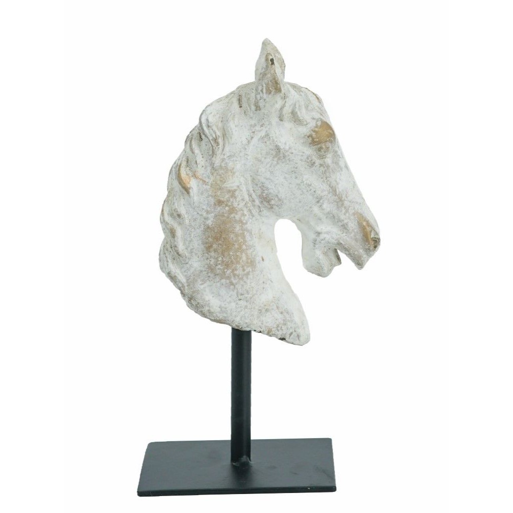 Декор Glasar Голова лошади 12х8х22 см, цвет белый