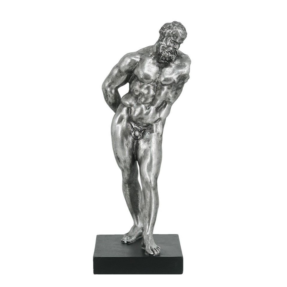 Статуэтка Glasar Геркулес Фарнезский 17х16х42 см, цвет серебристый