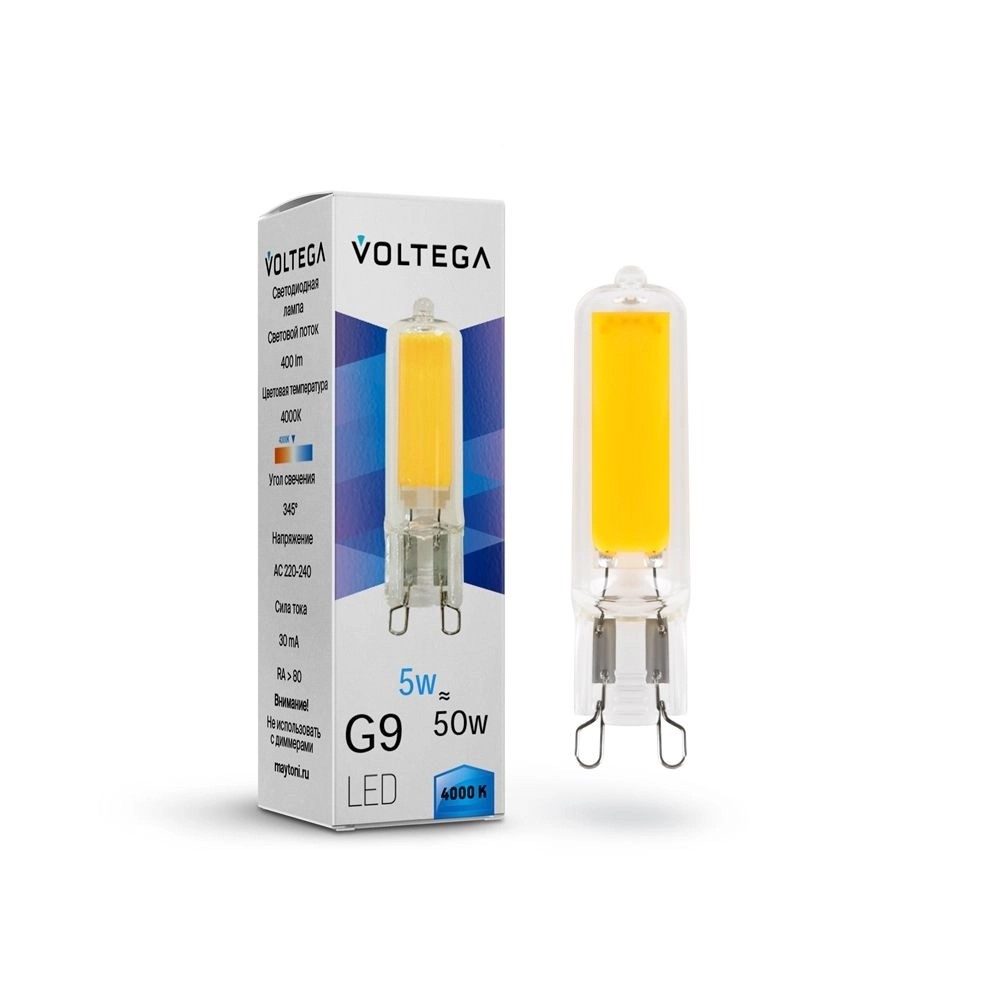

Светодиодная лампа Voltega Simple Capsule 5W 4000K G9 (7182)