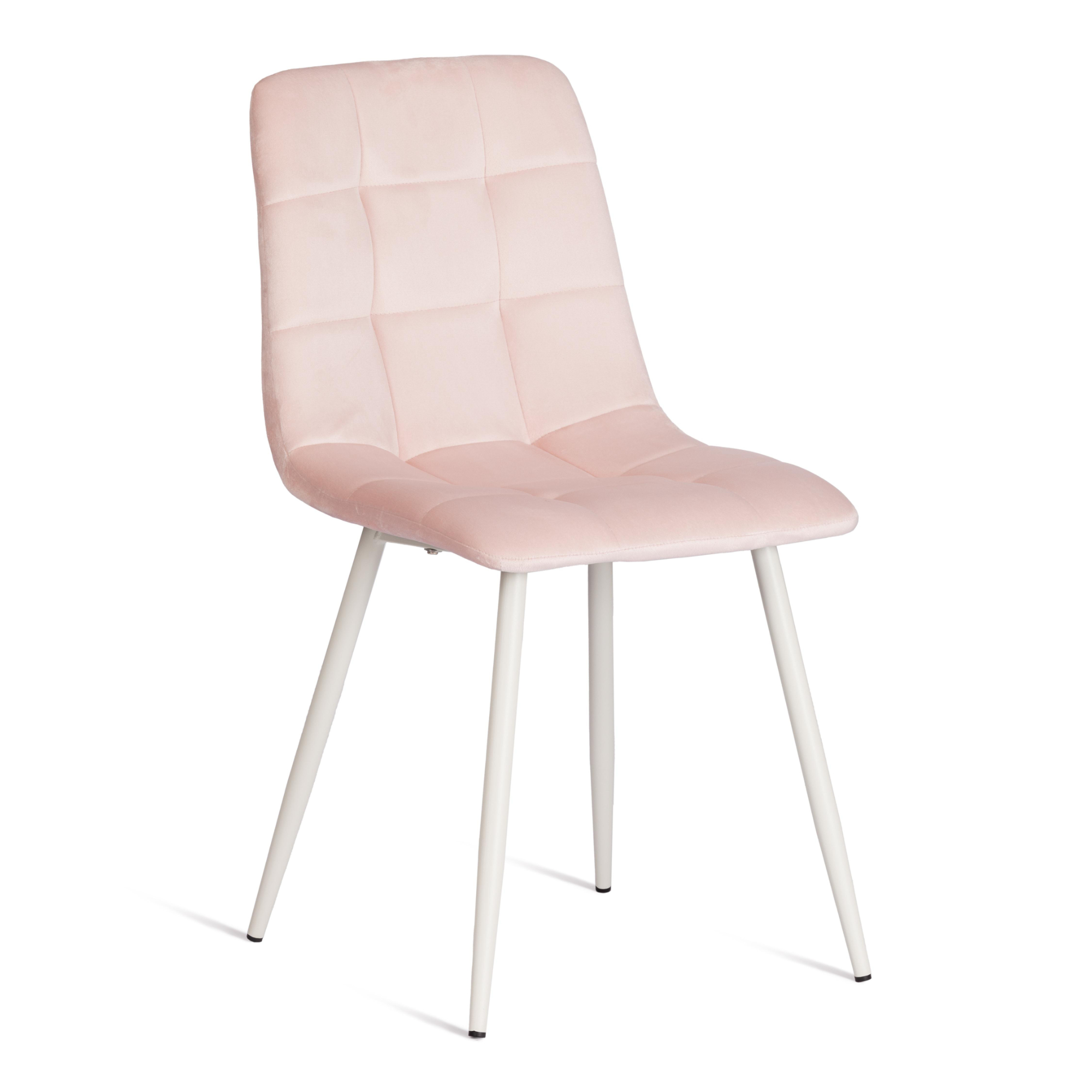 Стул ТС Chilly розовый с белым вельвет и металл 44,5х52,5х86 см стул для кухни chilly рогожка голубой ножки белые комплект 4 стула