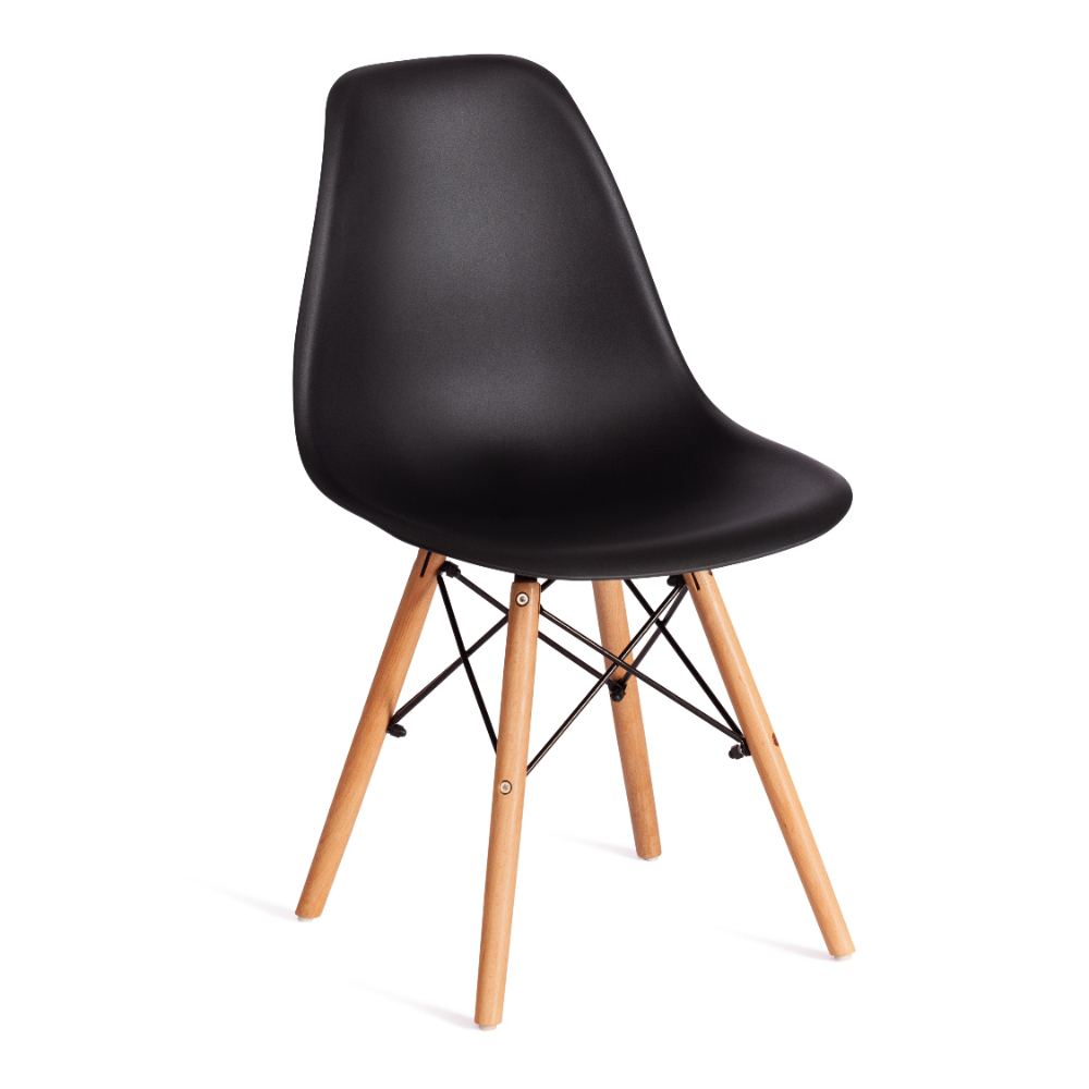 Стул ТС Cindy Chair пластиковый с ножками из бука черный 45х51х82 см скалка с крутящейся ручкой 38 см d 6 см массив бука