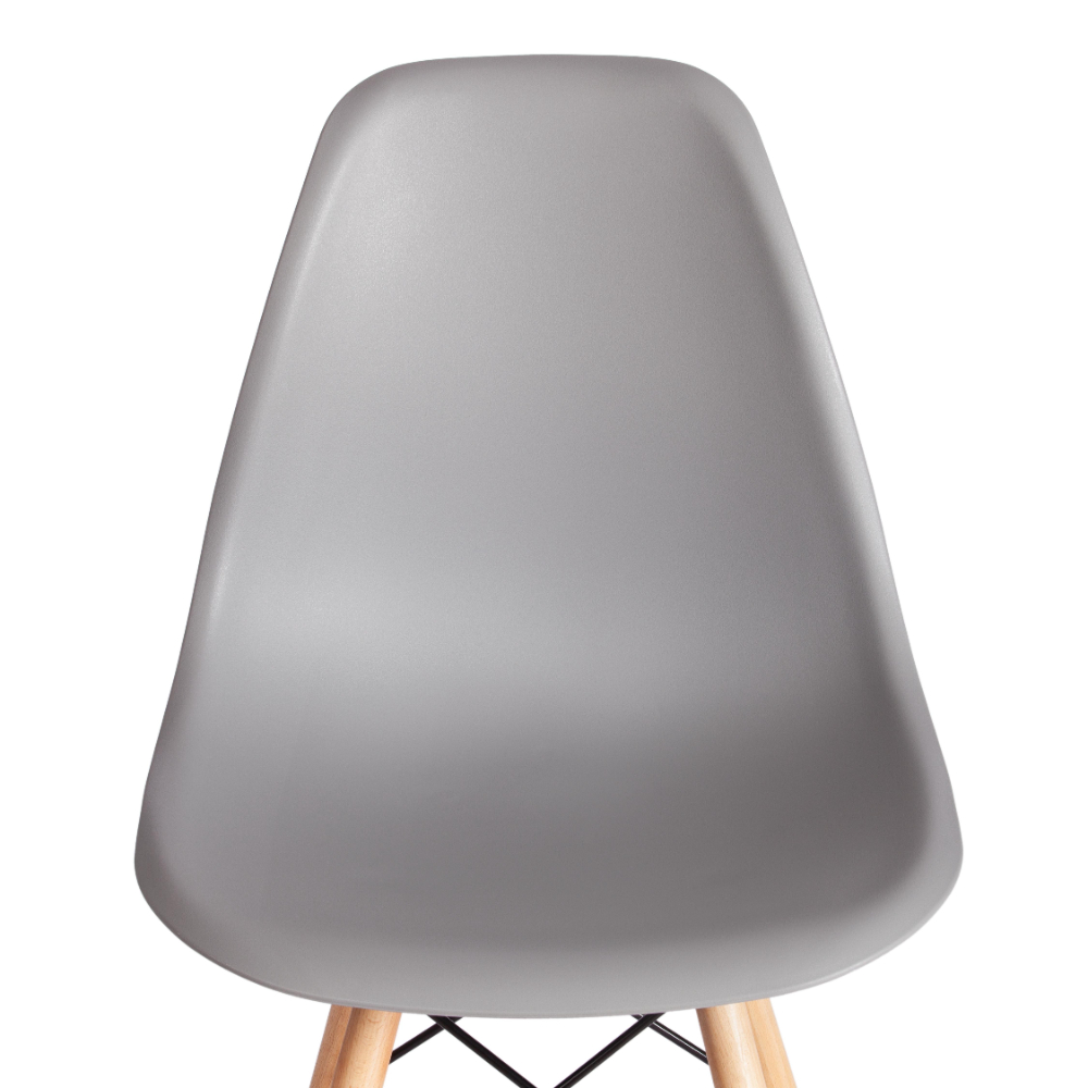 Стул ТС Cindy Chair пластиковый с ножками из бука светло-серый 45х51х82 см, цвет натуральное дерево, черный - фото 7