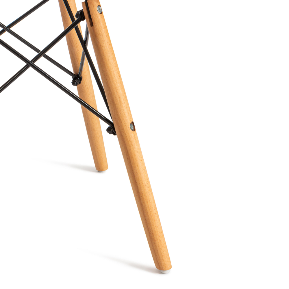 Стул ТС Cindy Chair пластиковый с ножками из бука светло-серый 45х51х82 см, цвет натуральное дерево, черный - фото 9