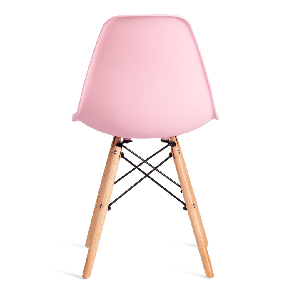 Стул ТС Cindy Chair пластиковый с ножками из бука светло-розовый 45х51х82 см, цвет натуральное дерево, черный - фото 6