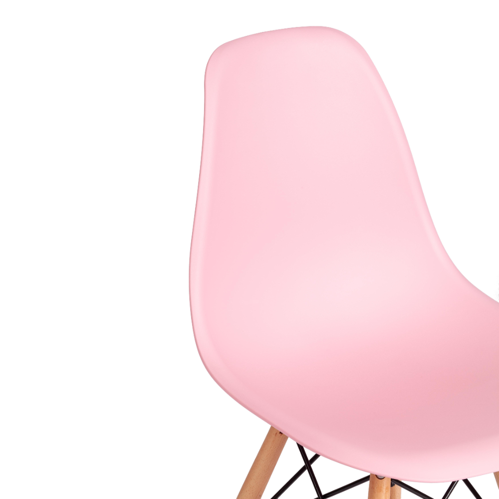 Стул ТС Cindy Chair пластиковый с ножками из бука светло-розовый 45х51х82 см, цвет натуральное дерево, черный - фото 7