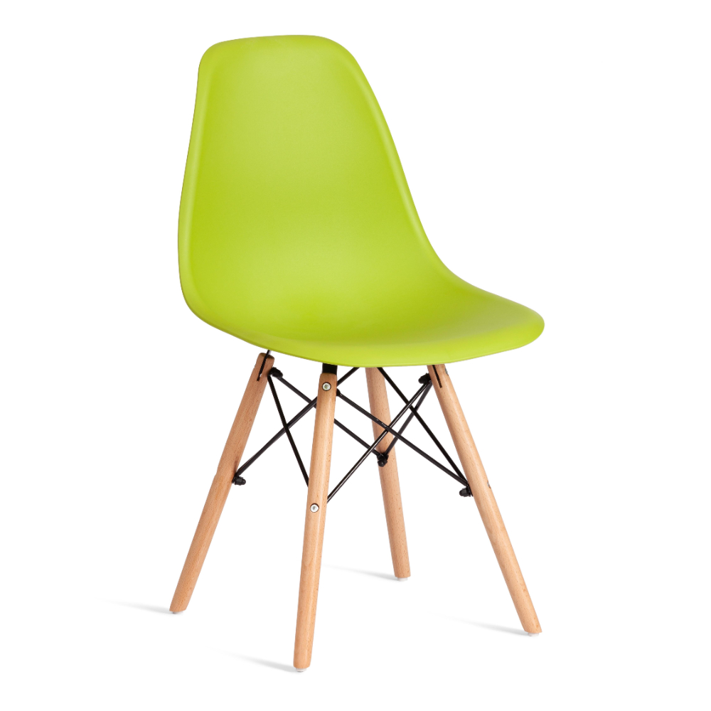 Стул ТС Cindy Chair пластиковый с ножками из бука салатовый 45х51х82 см плетеный стул из роупа марсель салатовый