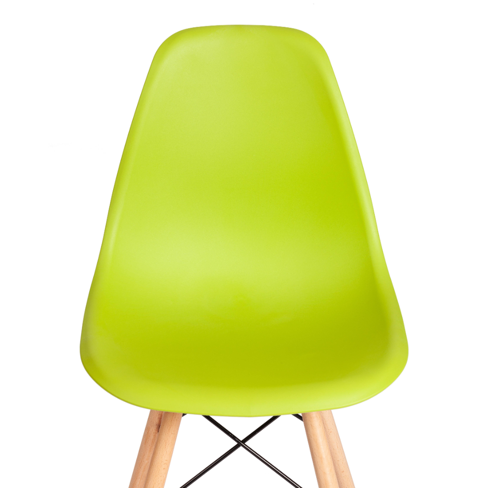 Стул ТС Cindy Chair пластиковый с ножками из бука салатовый 45х51х82 см, цвет натуральное дерево, черный - фото 7