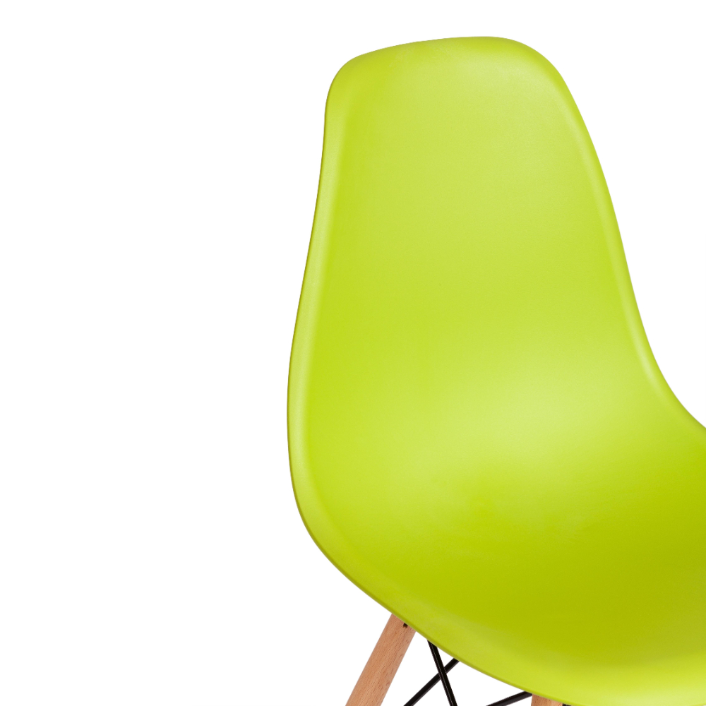 Стул ТС Cindy Chair пластиковый с ножками из бука салатовый 45х51х82 см, цвет натуральное дерево, черный - фото 8