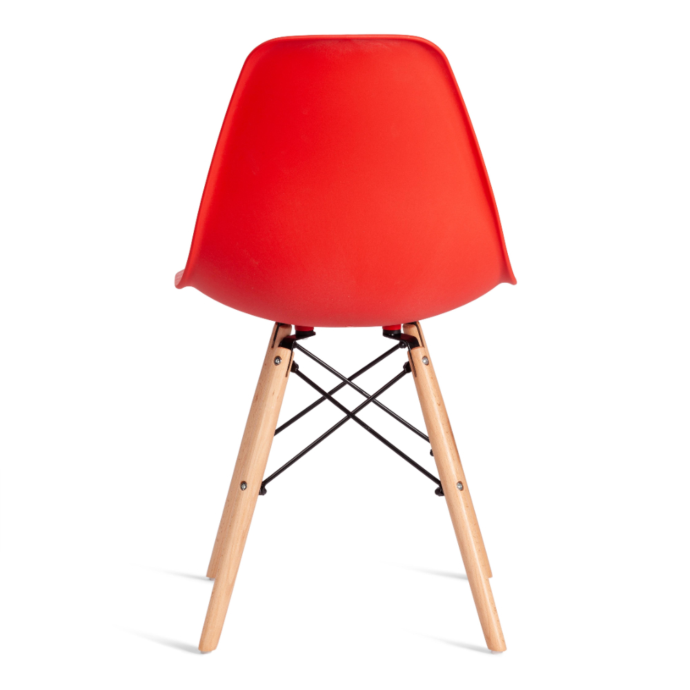 Стул ТС Cindy Chair пластиковый с ножками из бука красный 45х51х82 см, цвет натуральное дерево, черный - фото 6