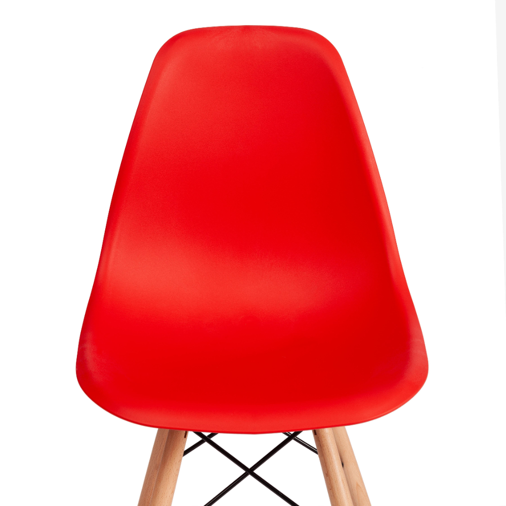Стул ТС Cindy Chair пластиковый с ножками из бука красный 45х51х82 см, цвет натуральное дерево, черный - фото 7