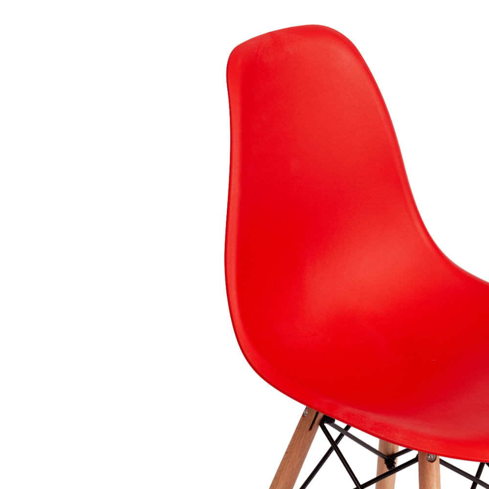 Стул ТС Cindy Chair пластиковый с ножками из бука красный 45х51х82 см, цвет натуральное дерево, черный - фото 8