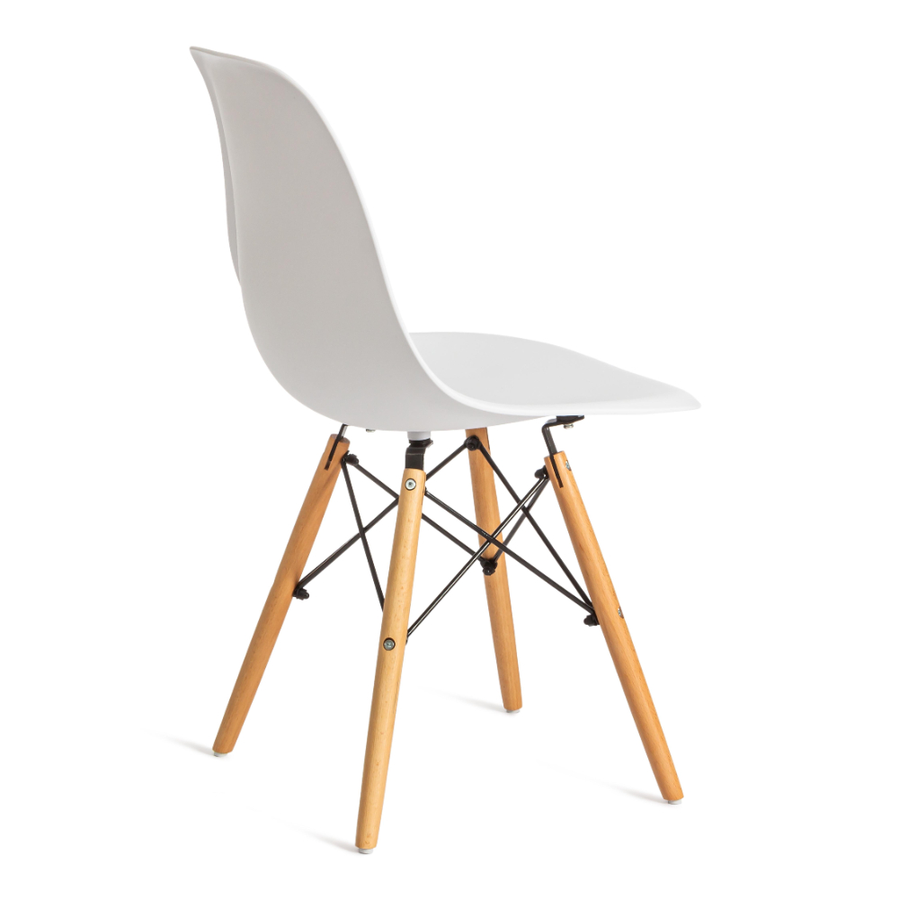Стул ТС Cindy Chair пластиковый с ножками из бука белый 45х51х82 см, цвет натуральное дерево, черный - фото 5