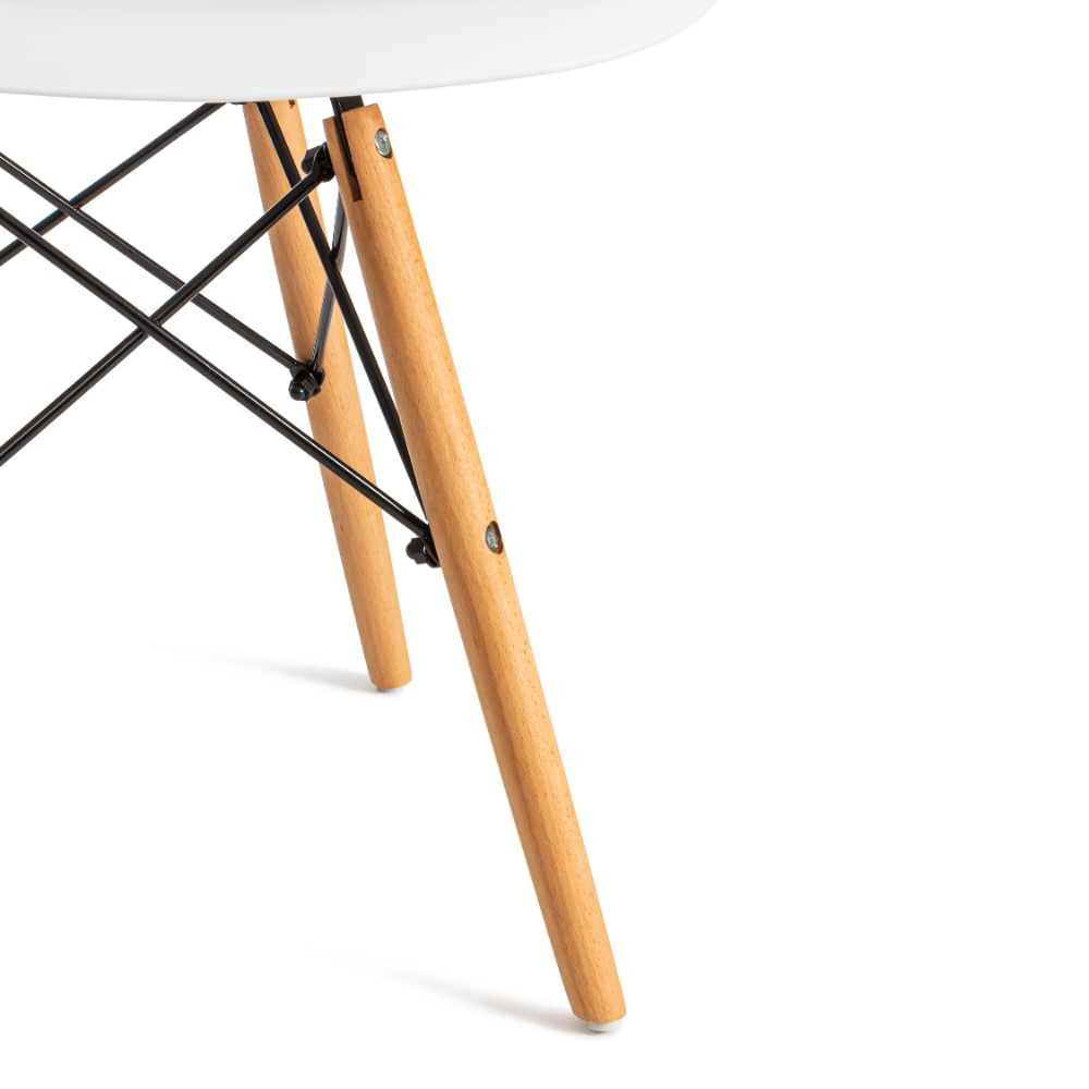 Стул ТС Cindy Chair пластиковый с ножками из бука белый 45х51х82 см, цвет натуральное дерево, черный - фото 8