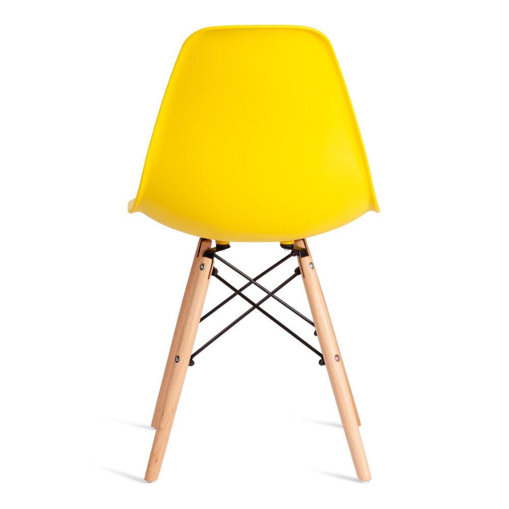 Стул ТС Cindy Chair пластиковый с ножками из бука желтый 45х51х82 см, цвет натуральное дерево, черный - фото 6