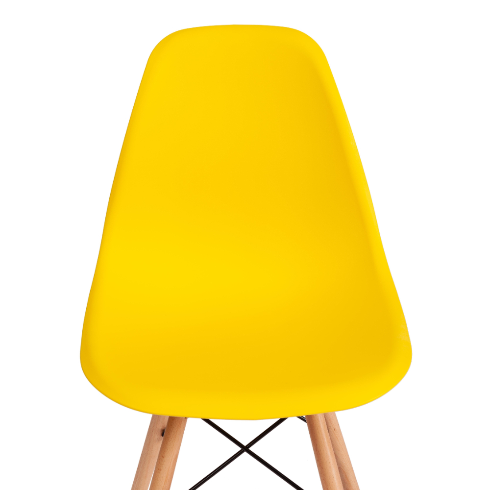 Стул ТС Cindy Chair пластиковый с ножками из бука желтый 45х51х82 см, цвет натуральное дерево, черный - фото 7