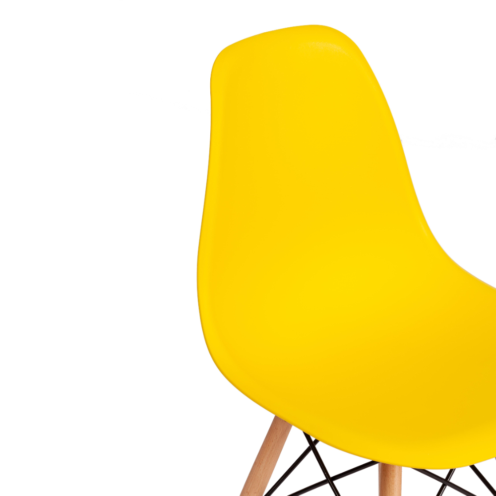 Стул ТС Cindy Chair пластиковый с ножками из бука желтый 45х51х82 см, цвет натуральное дерево, черный - фото 8