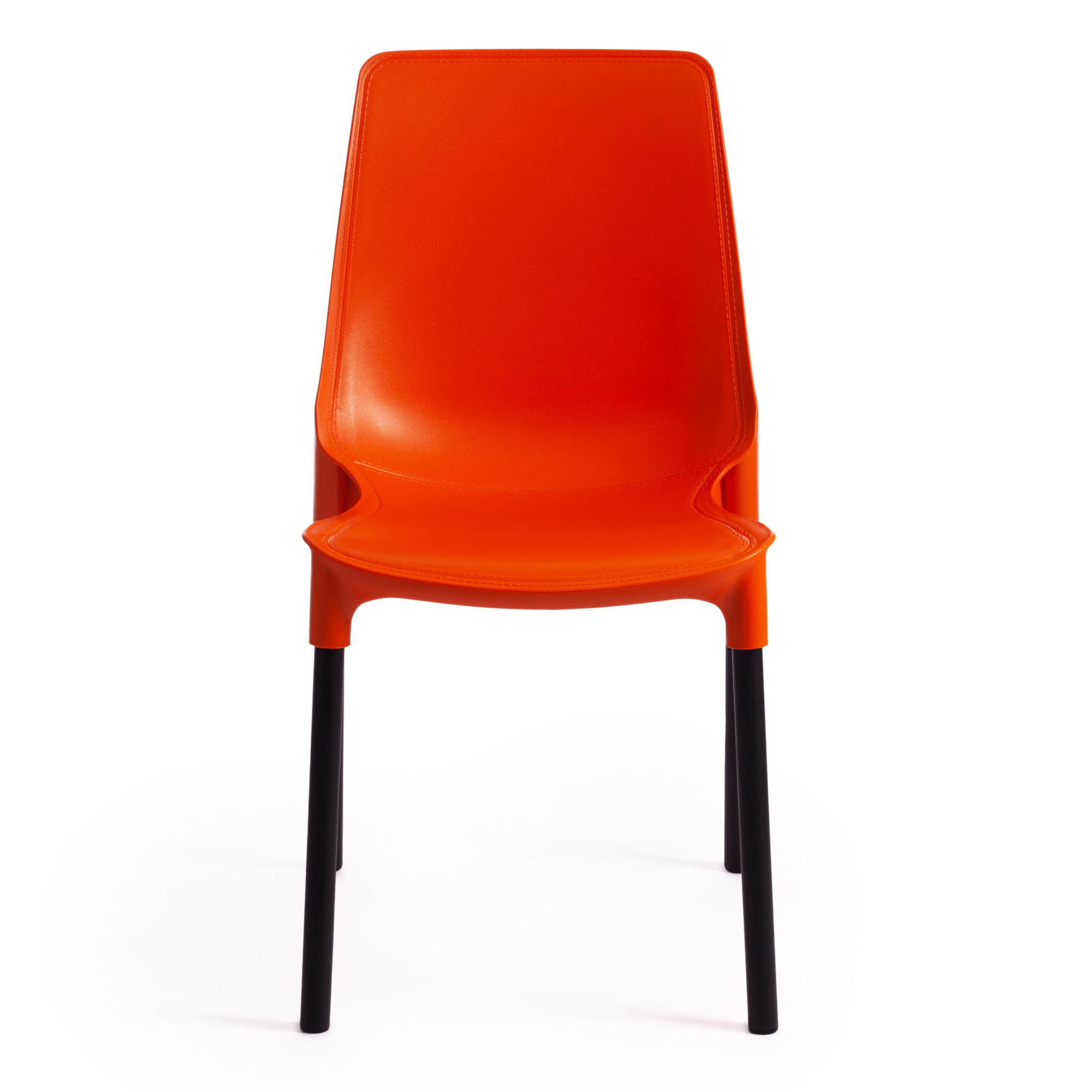 Стул ТС пластик с металлическими ножками оранжевый 46х56х84 см, цвет черный - фото 2