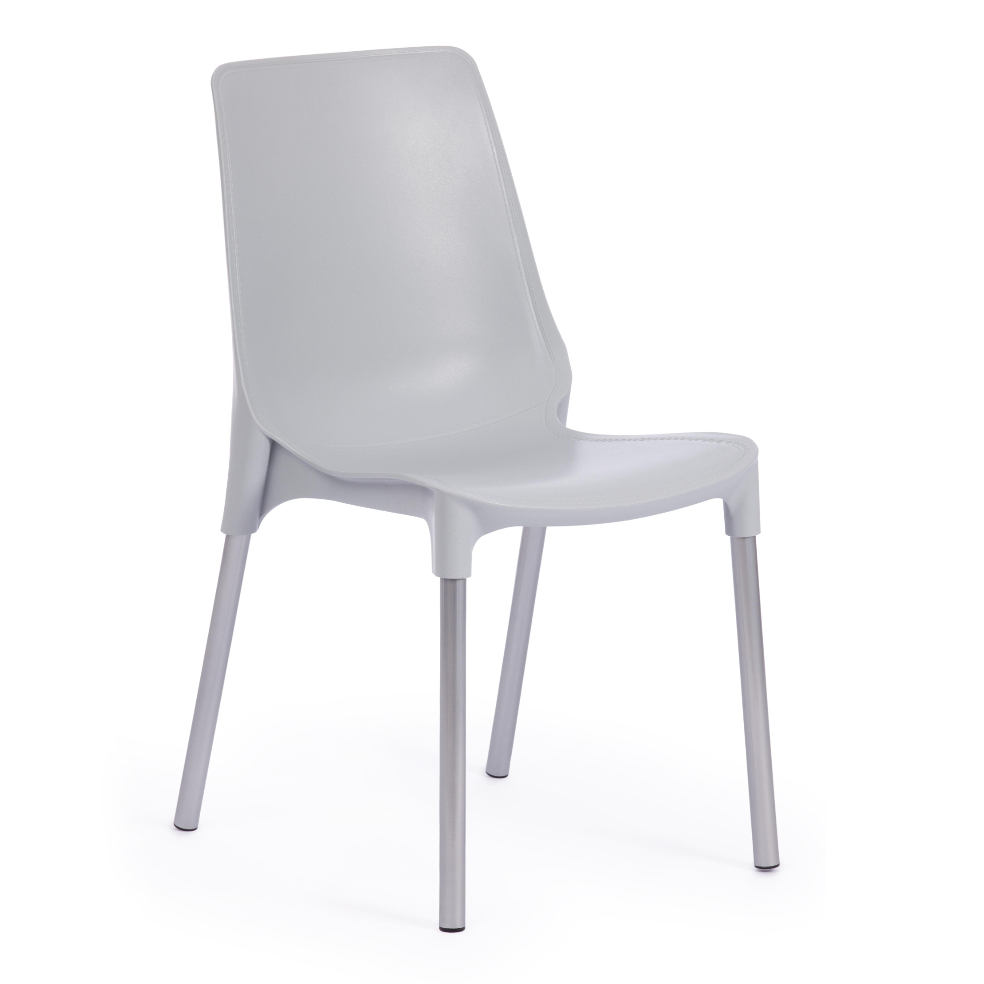 Стул ТС Genius пластиковый серый с хромированными ножками 46х56х84 см стул тс cindy chair пластиковый с ножками из бука бежевый 45х51х82 см