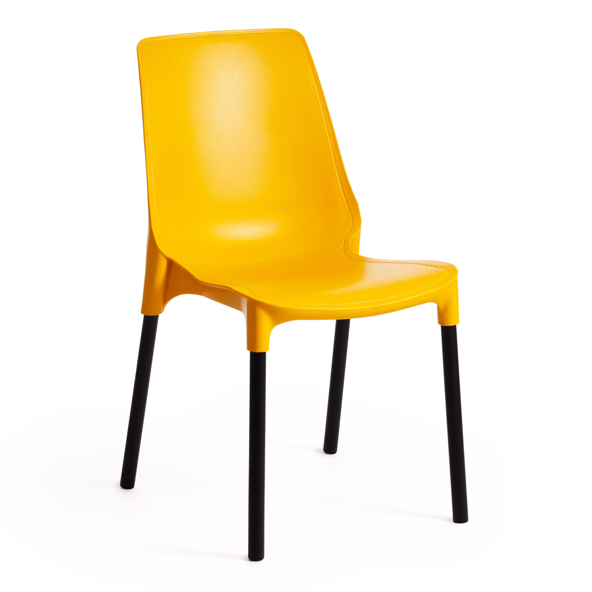 Стул ТС пластик с металлическими ножками желтый 46х56х84 см современный стул fallon с металлическими ножками зеленый бархат