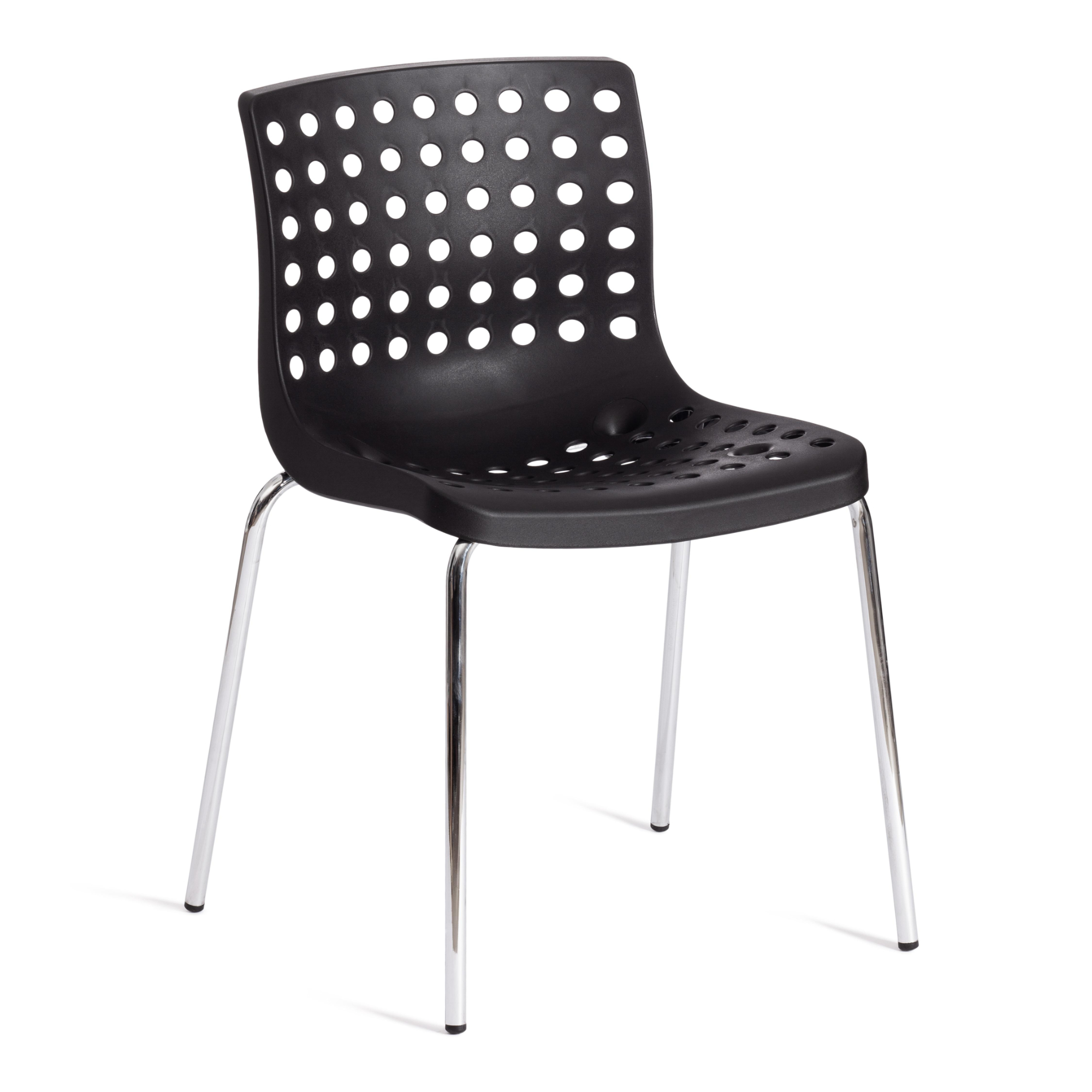 Стул ТС Skalberg пластиковый черный с хромированными ножками 46х56х79 см стул тс cindy chair пластиковый с ножками из бука бежевый 45х51х82 см