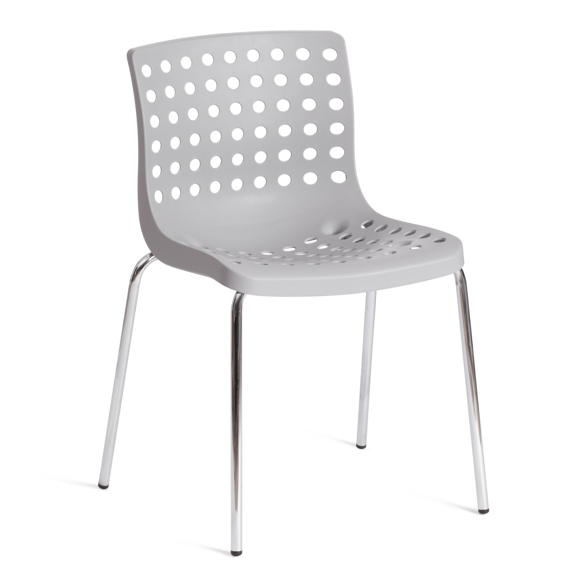 Стул ТС Skalberg пластиковый серый с хромированными ножками 46х56х79 см стул тс cindy chair пластиковый с ножками из бука белый 45х51х82 см