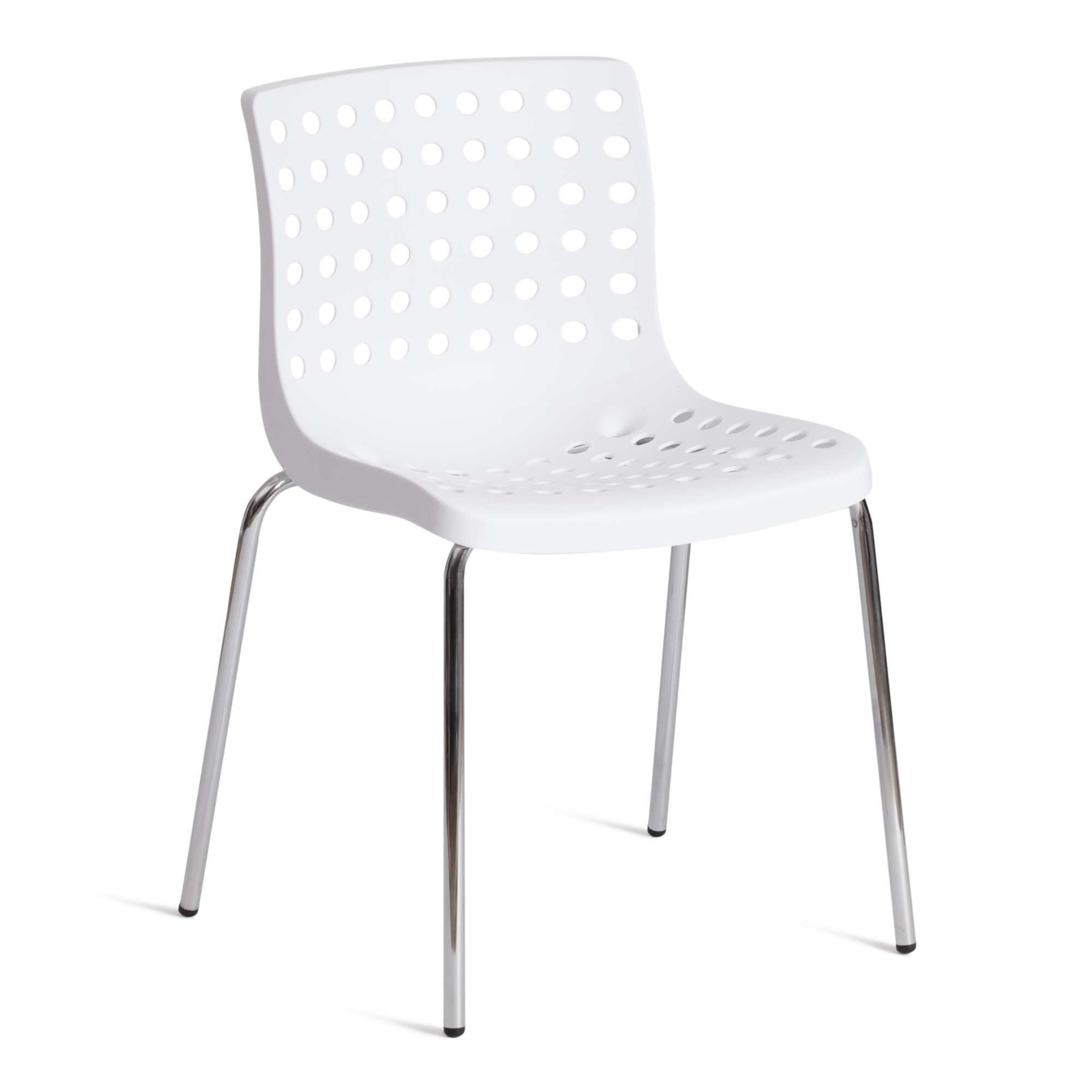Стул ТС Skalberg пластиковый белый с хромированными ножками 46х56х79 см стул тс cindy chair пластиковый с ножками из бука бежевый 45х51х82 см