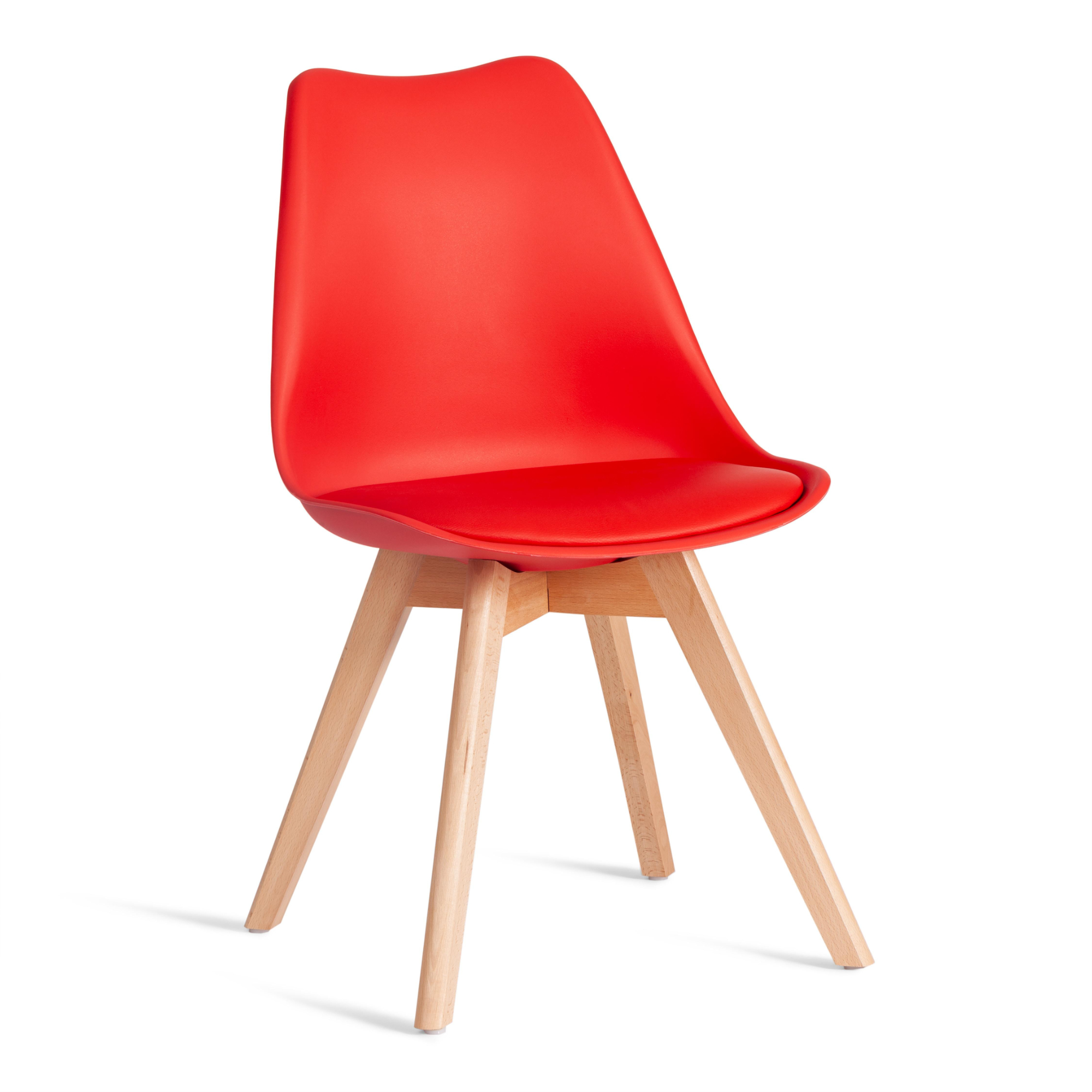 стул для кухни harbour пластик серый ножки дерево Стул ТС Tulip красный экокожа и бук 47,5x55x80 см