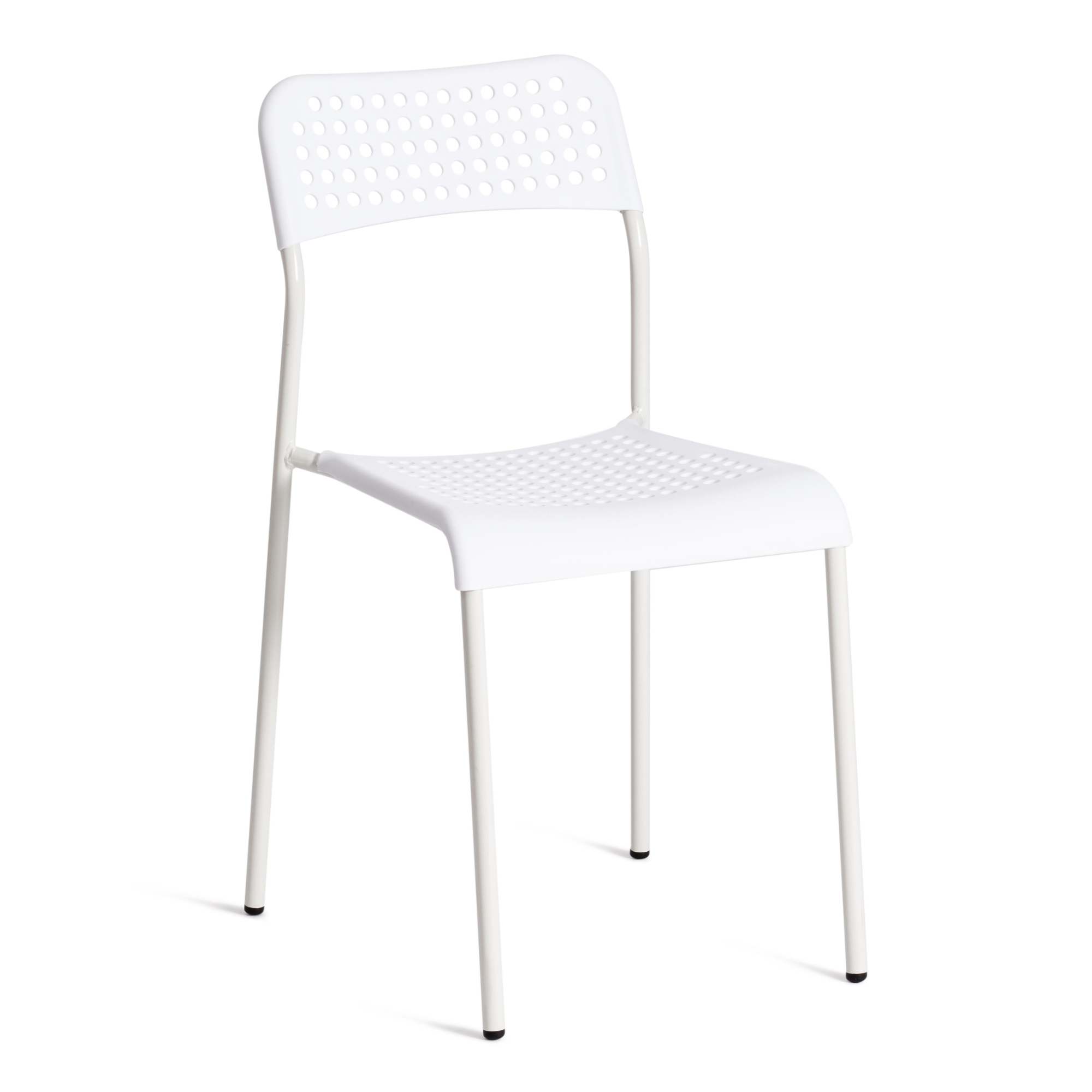 Стул ТС Adde белый пластиковый с металлическими ножками 39х49х78 см современный стул fallon с металлическими ножками зеленый бархат