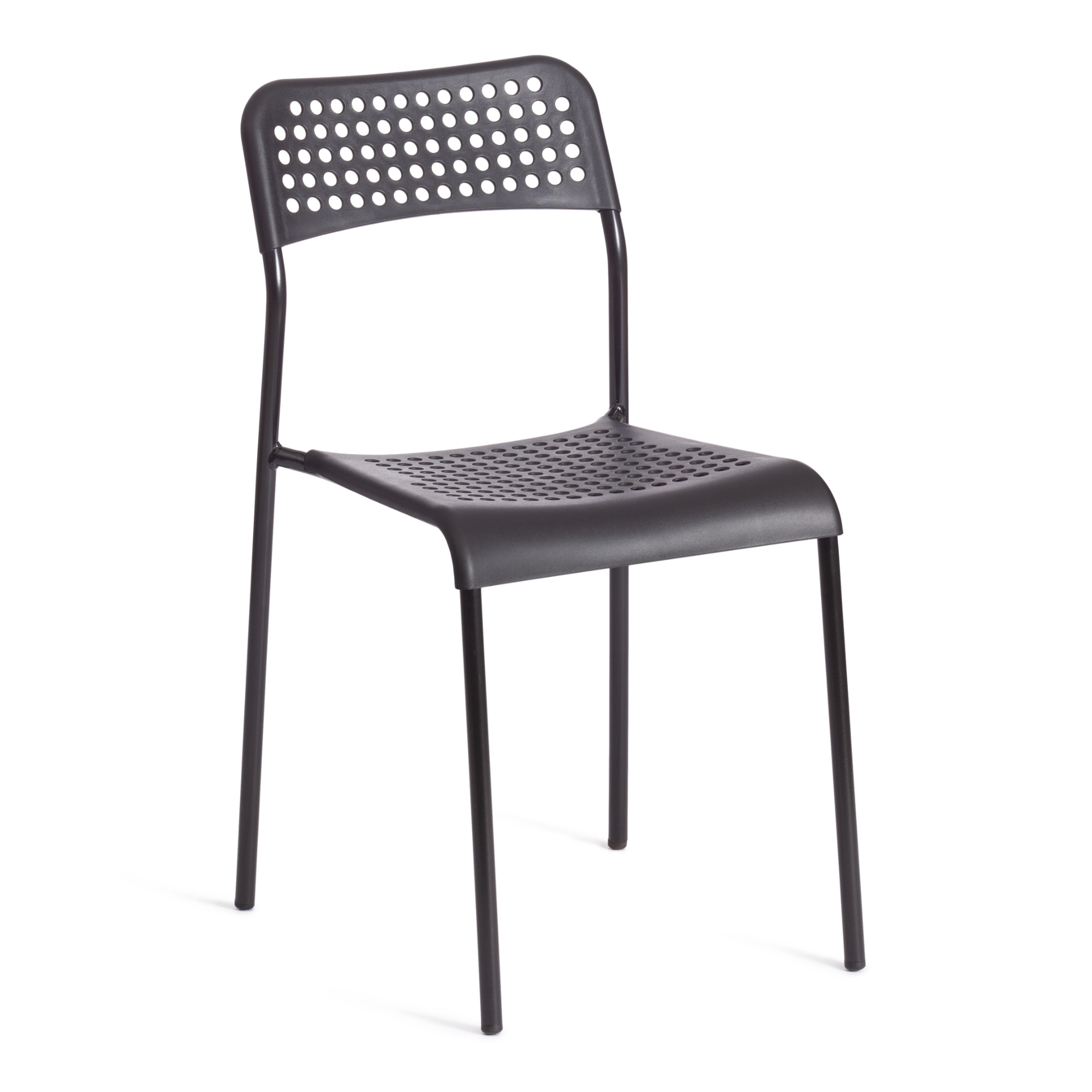 Стул ТС Adde черный пластиковый с металлическими ножками 39х49х78 см современный стул fallon с металлическими ножками зеленый бархат