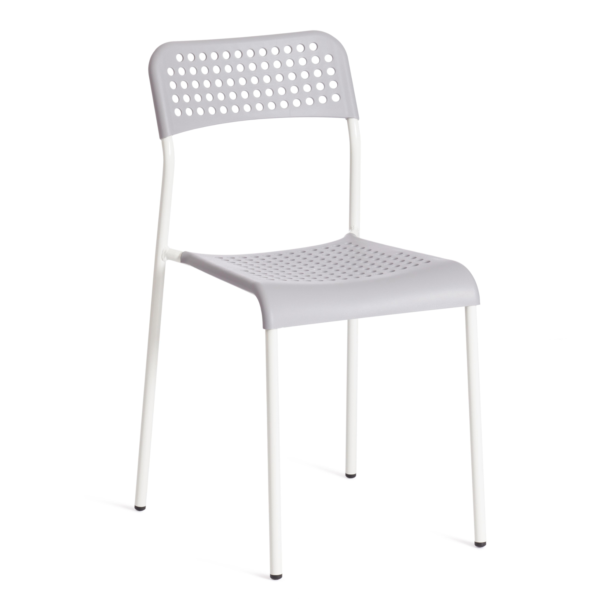 Стул ТС Adde серый пластиковый с металлическими ножками 39х49х78 см современный стул fallon с металлическими ножками зеленый бархат