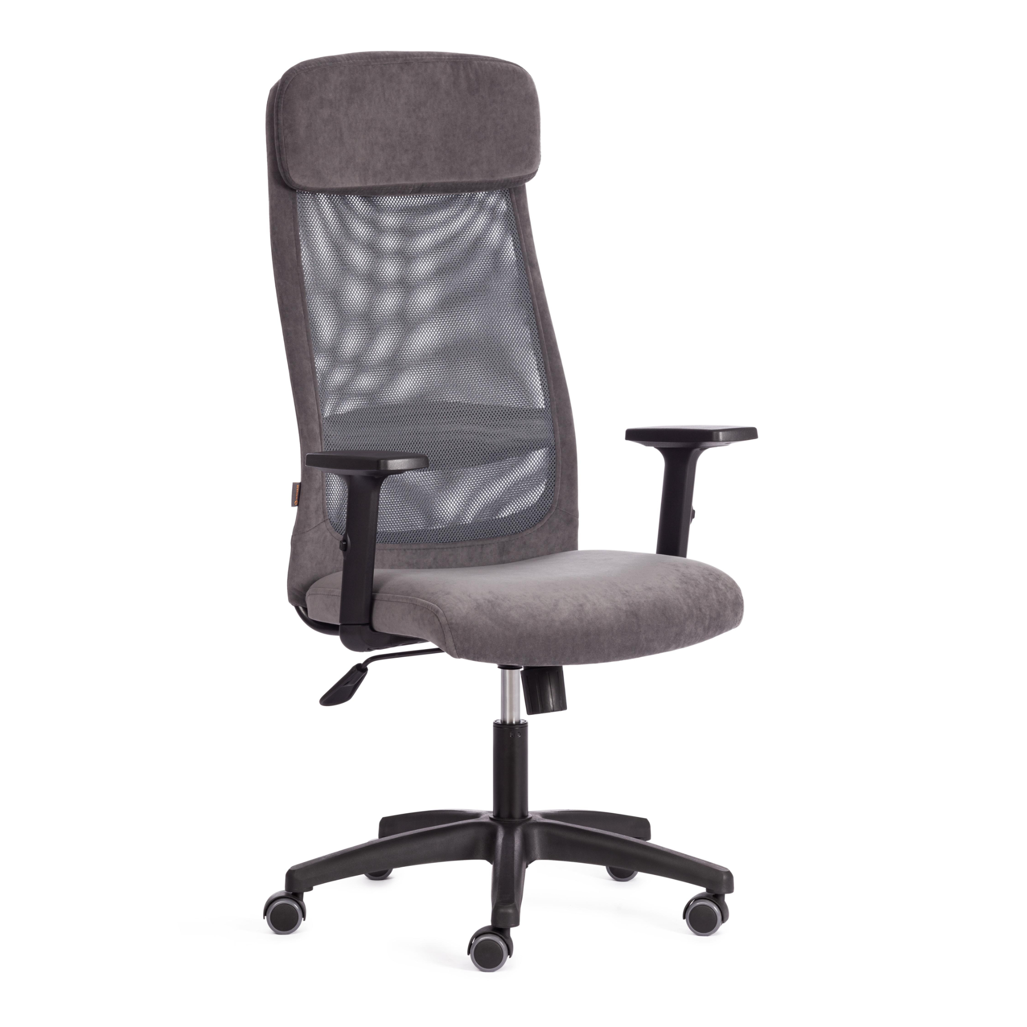 Кресло ТС Profit PLT 29/W-12 флок серое кресло руководителя inter серый флок иск кожа сетка
