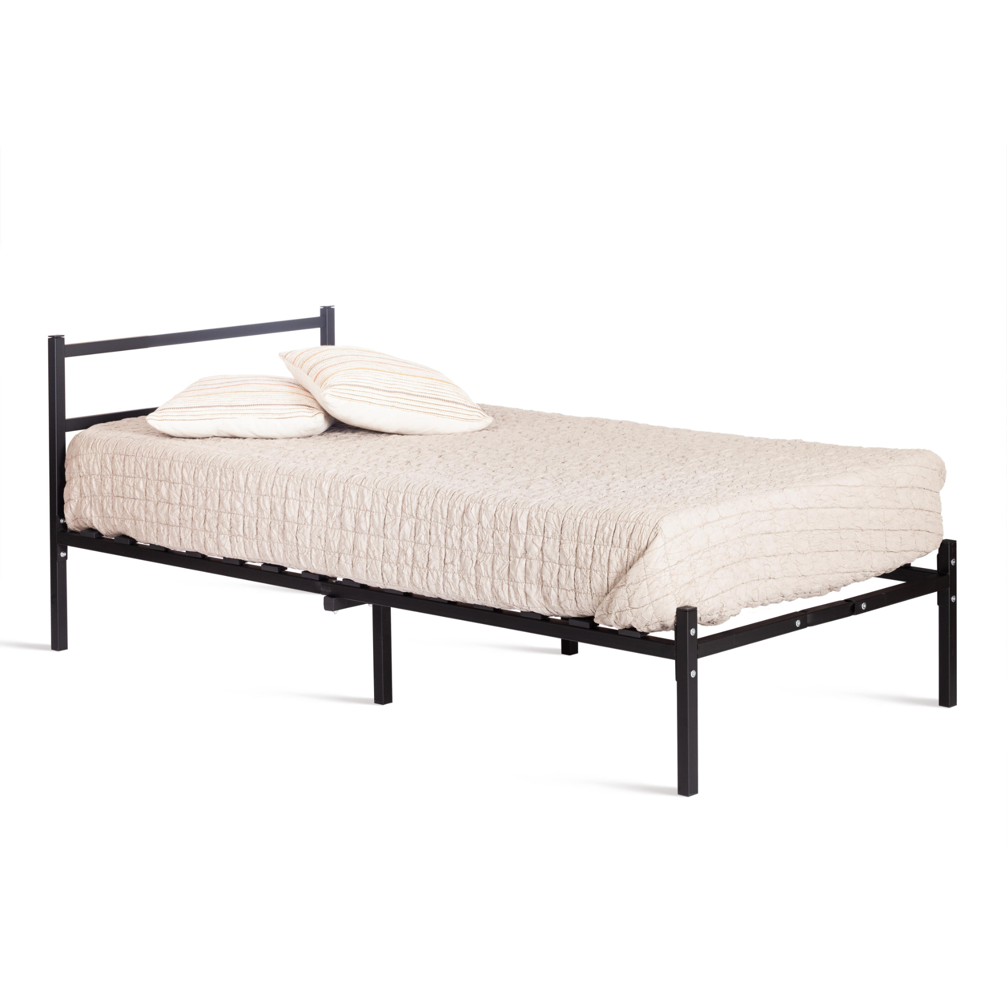 Кровать ТС Marco односпальная металлическая черная 90х200 см, цвет черный, размер 90х200