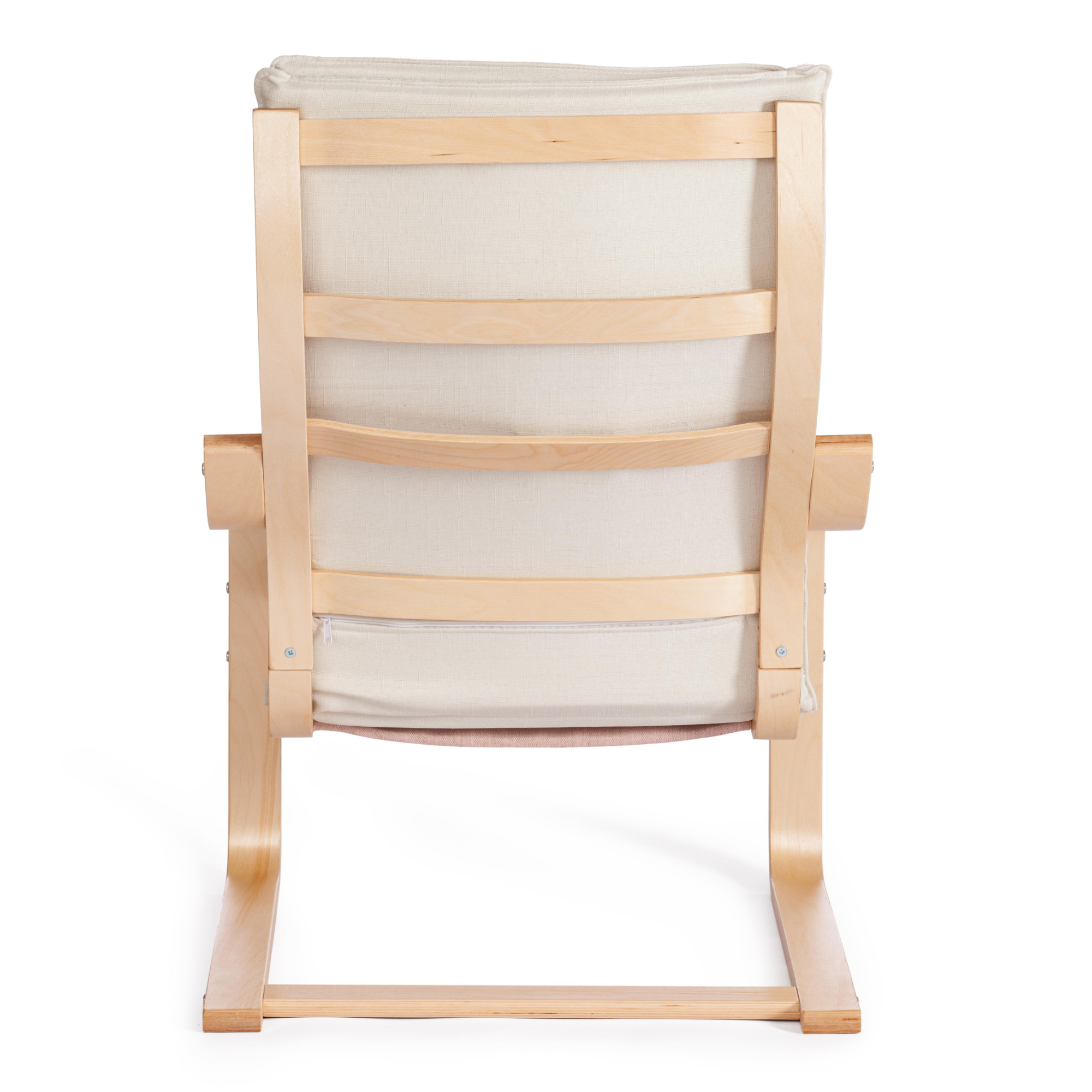 Кресло ТС Biensdorf деревянное с натуральным хлопком бежевое 67х86х95 см, цвет светлое дерево - фото 6