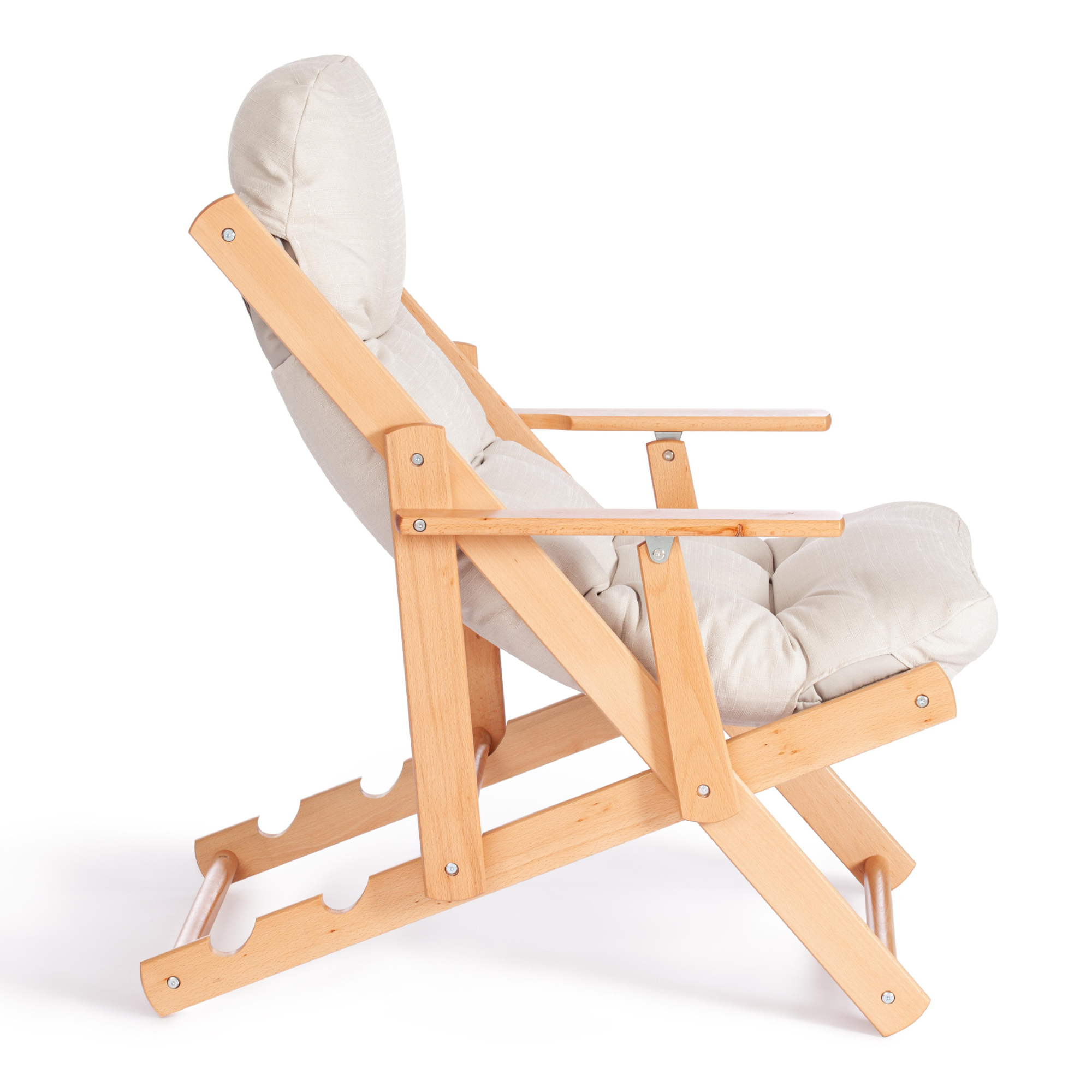 Кресло ТС Shnauff деревянное с натуральным хлопком 72,5х82-90х84-103 см, цвет натуральное дерево - фото 4