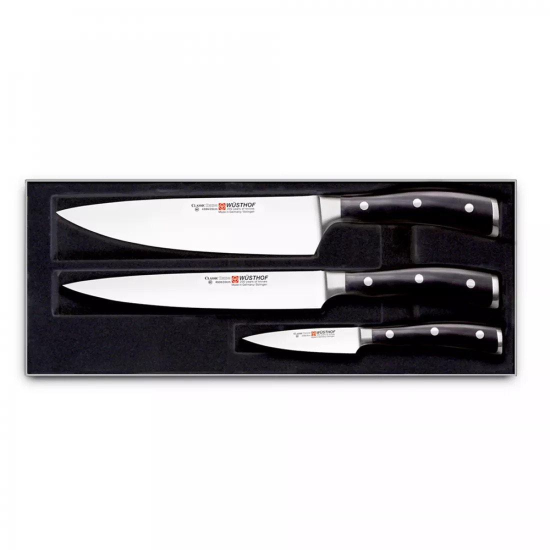 Набор кухонных ножей Wuesthof Classic Ikon 3 шт набор кухонных ножей wuesthof classic в подставке 7 предметов сталь кованая