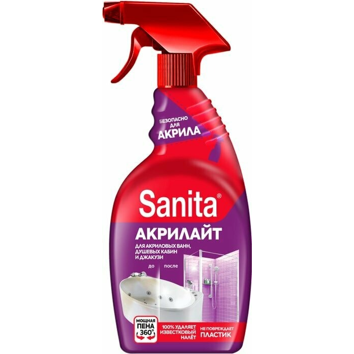Чистящее средство Sanita Акрилайт 500 мл чистящее средство для стекол sanita с нашатырным спиртом 500 мл