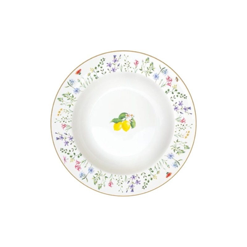 Тарелка суповая Easy life Цветы и лимоны 21,5 см тарелка суповая луговые цветы диаметр 18 см цвет голубой фарфор easy life el r2201 milb
