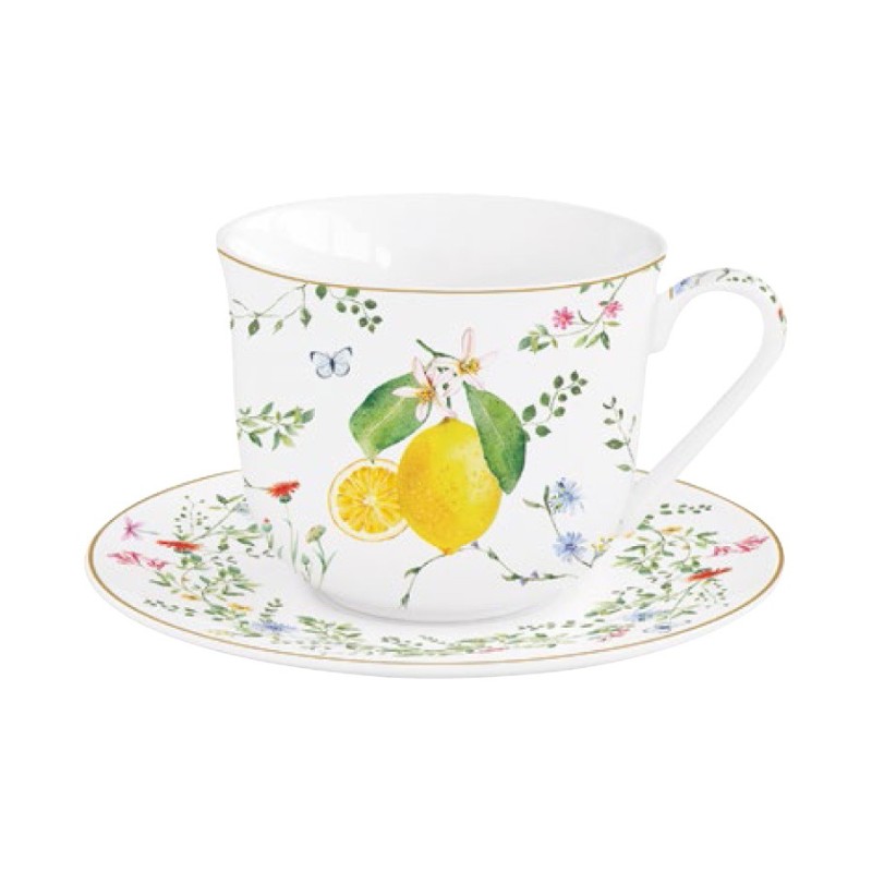 

Чайная пара Easy life Цветы и лимоны 370 мл, Белый;желтый;зеленый