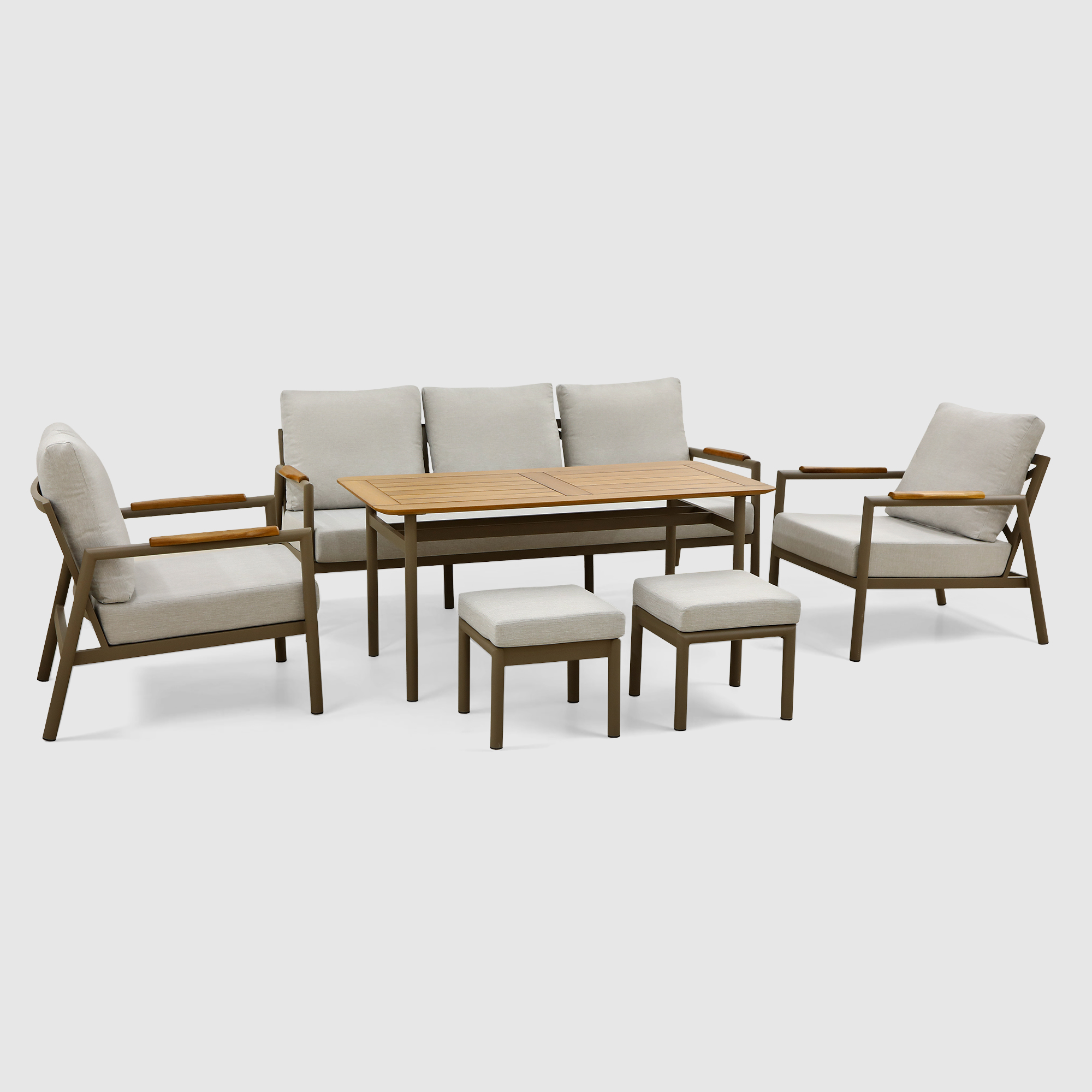 Комплект мебели Natura Garden liva из 6 предметов бежевый, цвет серый, размер 192х72х79