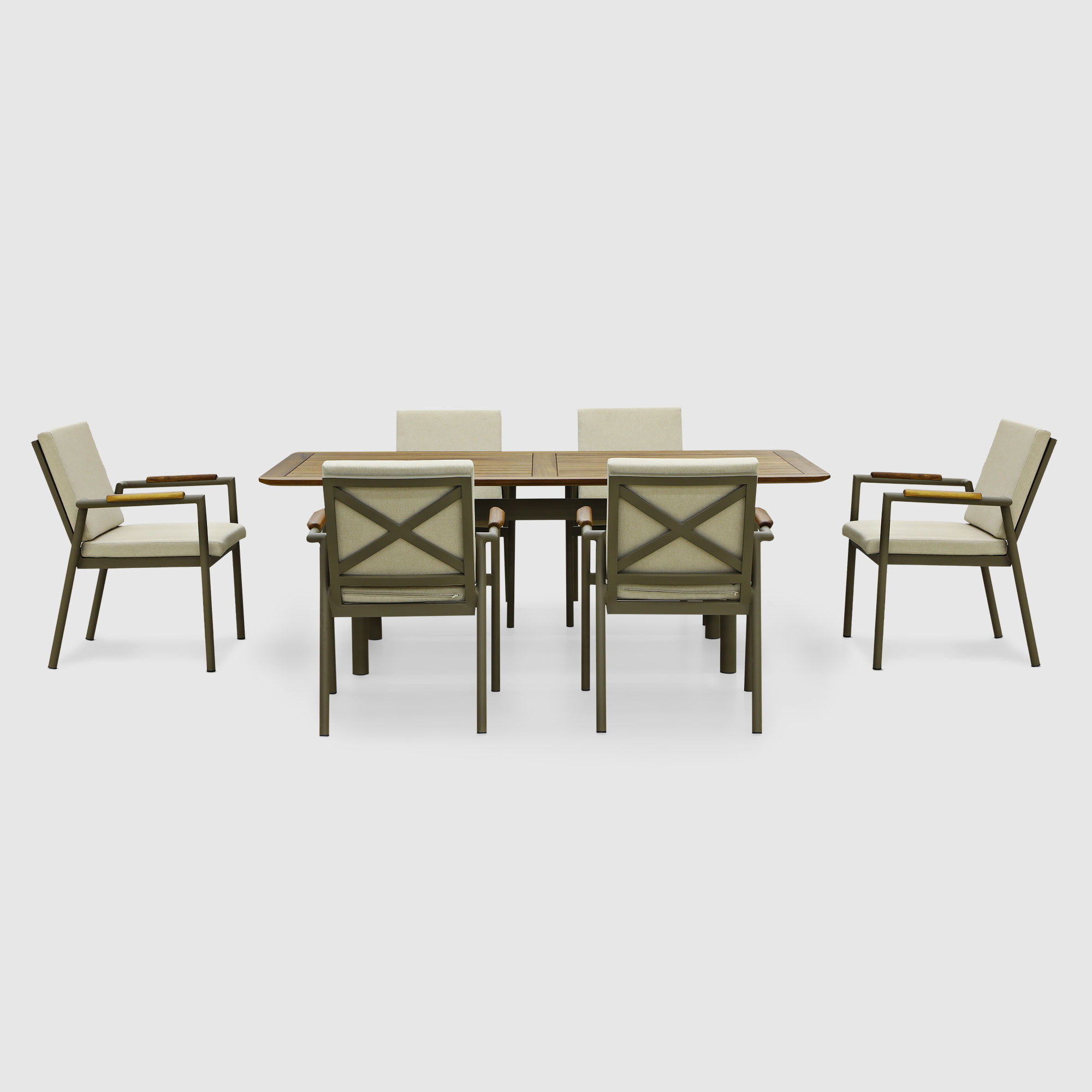 Комплект мебели обеденный Natura Garden liva из 7 предметов бежевый, цвет серый, размер 64х70х83