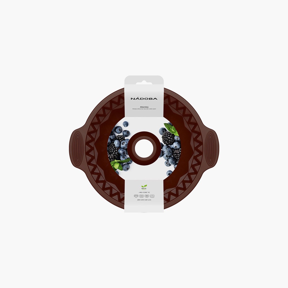 Форма для выпечки Nadoba Alenka для круглого кекса глубокая силиконовая 28x24x10 см, цвет коричневый - фото 3