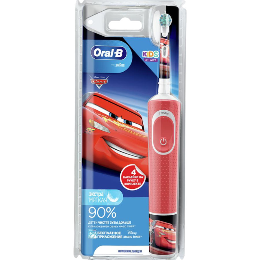 Электрическая зубная щетка Braun Oral-B Vitality Pro Kids D103 Cars, цвет красный - фото 2
