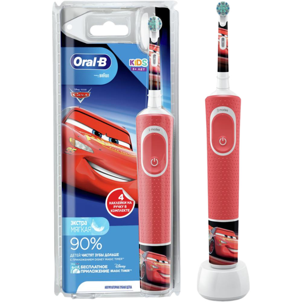 Электрическая зубная щетка Braun Oral-B Vitality Pro Kids D103 Cars, цвет красный - фото 3