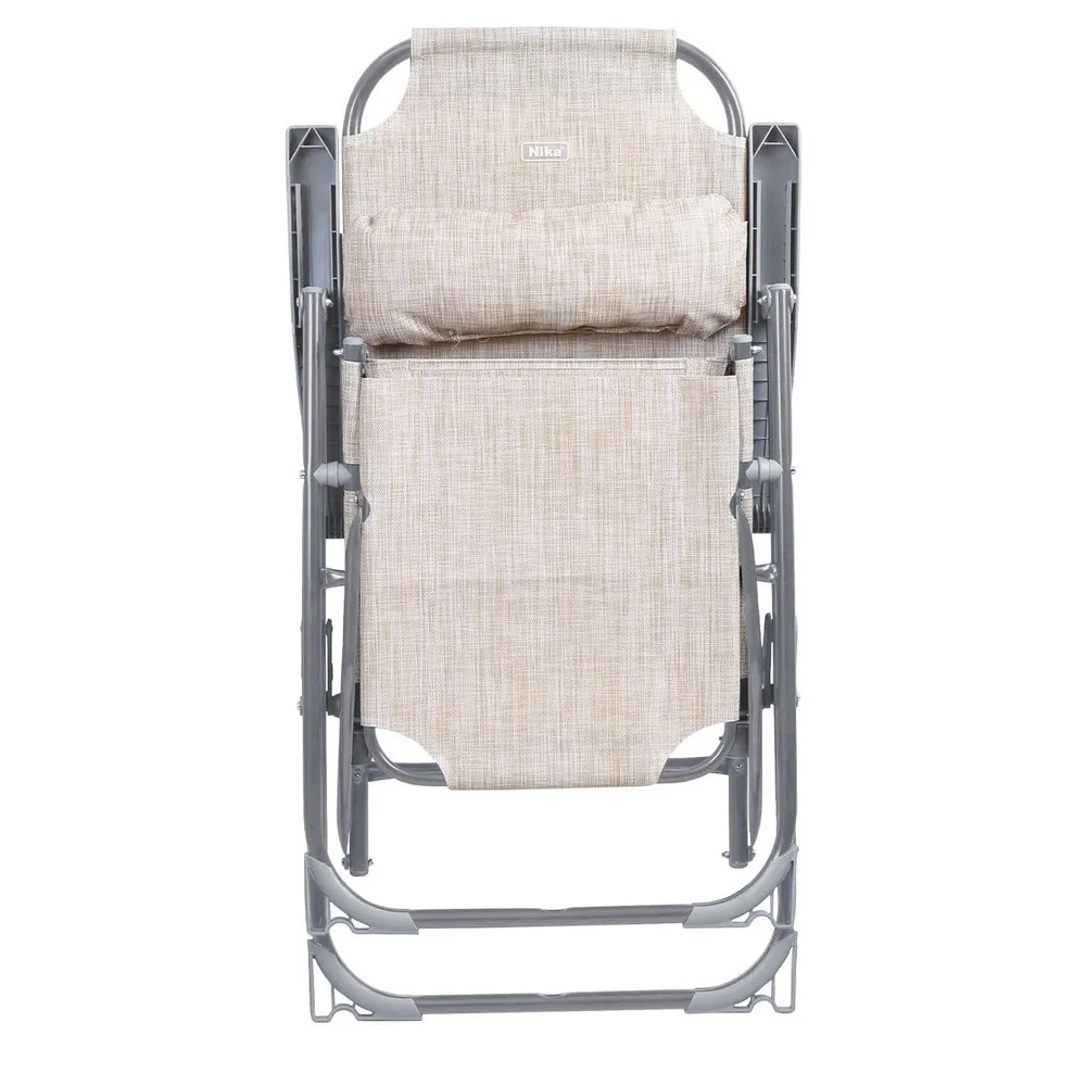 Кресло-шазлонг Ника с подножкой песочное 82x59x116 см, цвет серый - фото 2