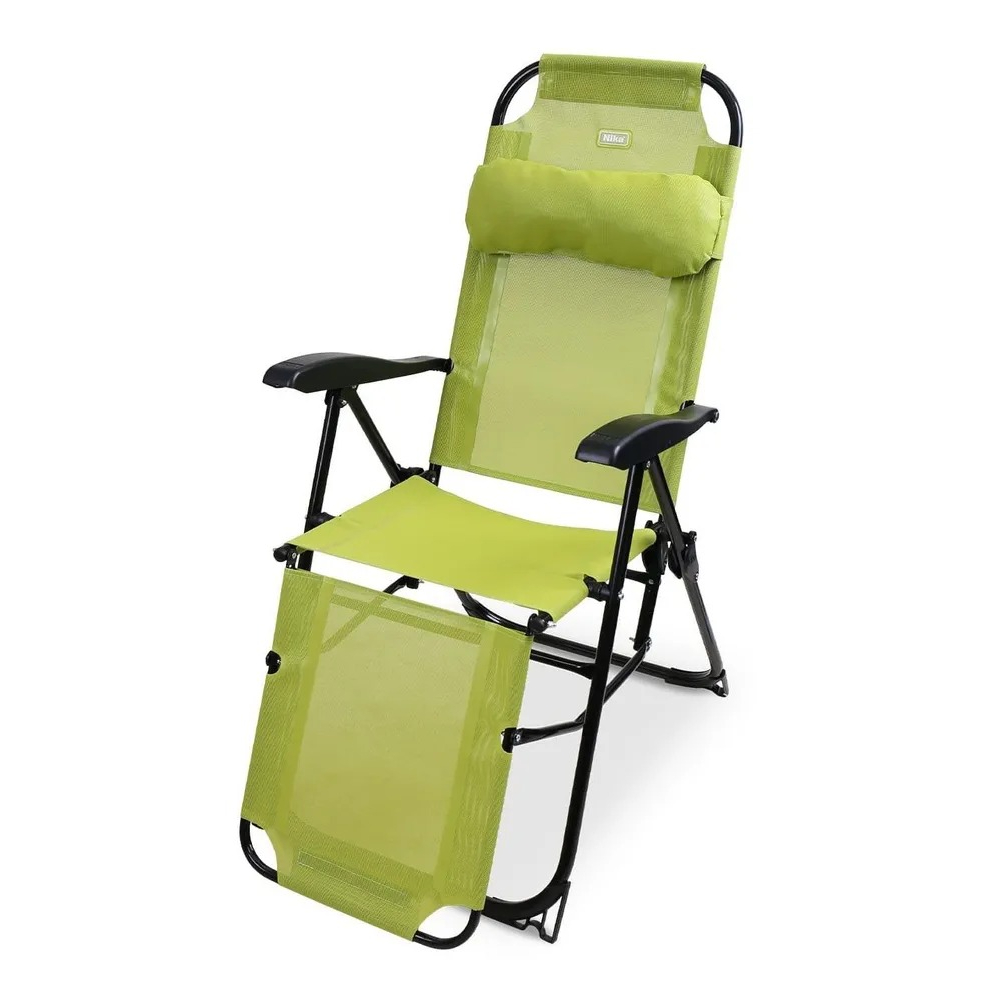 Кресло-шазлонг Ника с подножкой лимонное 82x59x116 см кресло шезлонг из дышащей прочной ткани для отдыха