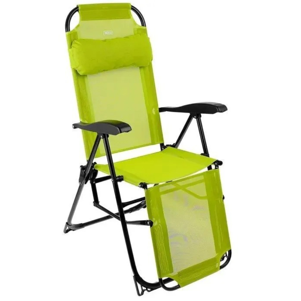 Кресло-шазлонг Ника с подножкой лимонное 82x59x116 см, цвет черный - фото 2