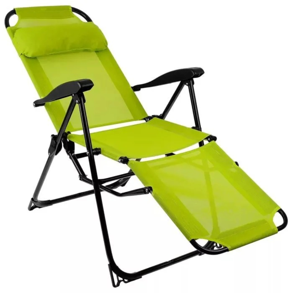 Кресло-шазлонг Ника с подножкой лимонное 82x59x116 см, цвет черный - фото 3
