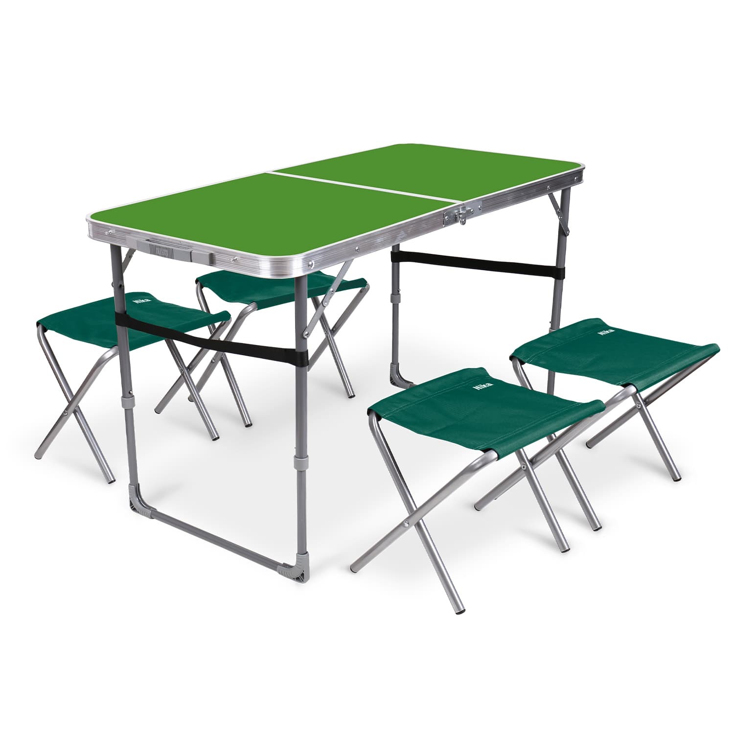 Комплект складной мебели Ника зеленый стол с изумрудными табуретами 5 предметов