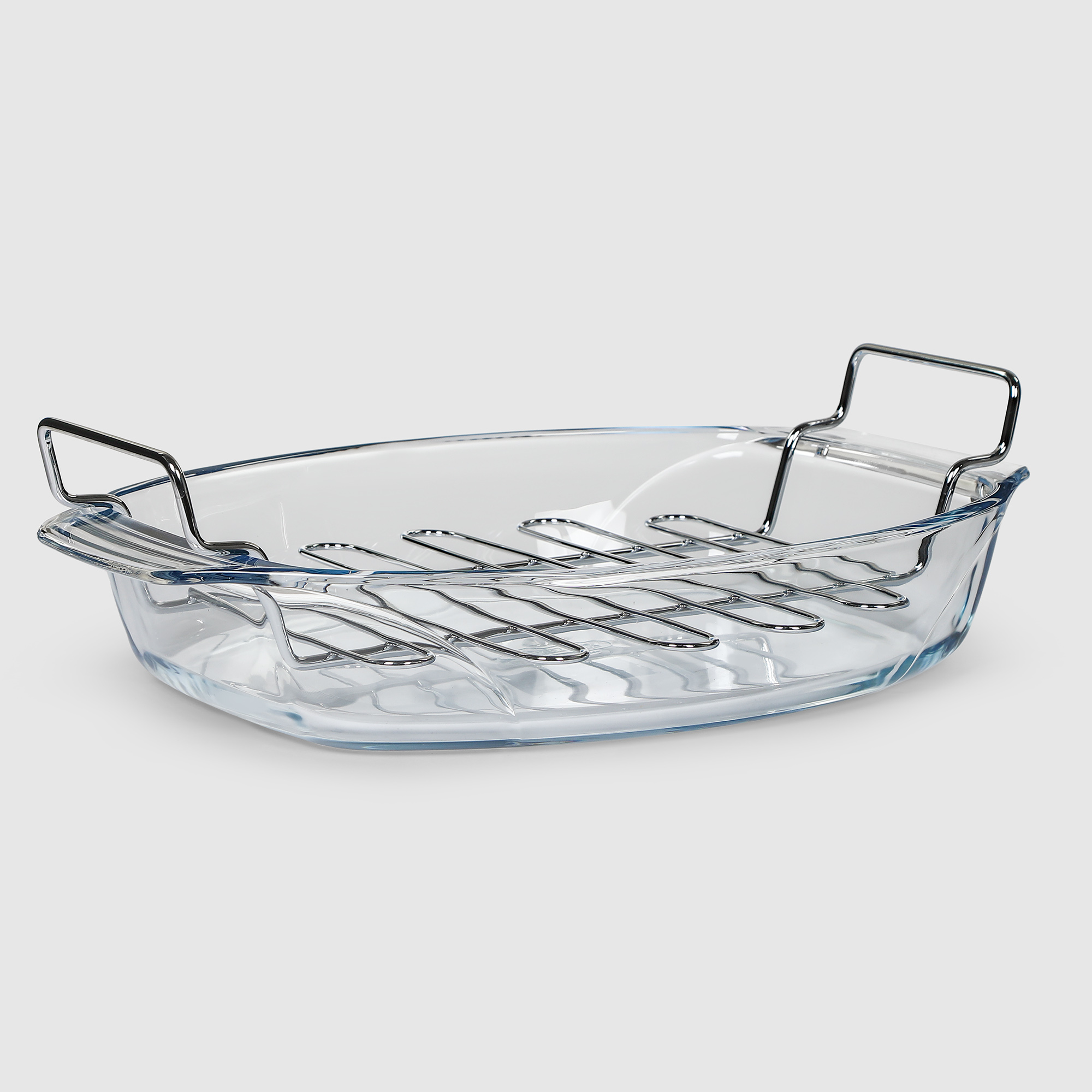 фото Форма для запекания pyrex овальная с решеткой 4 л, 38x27 см.